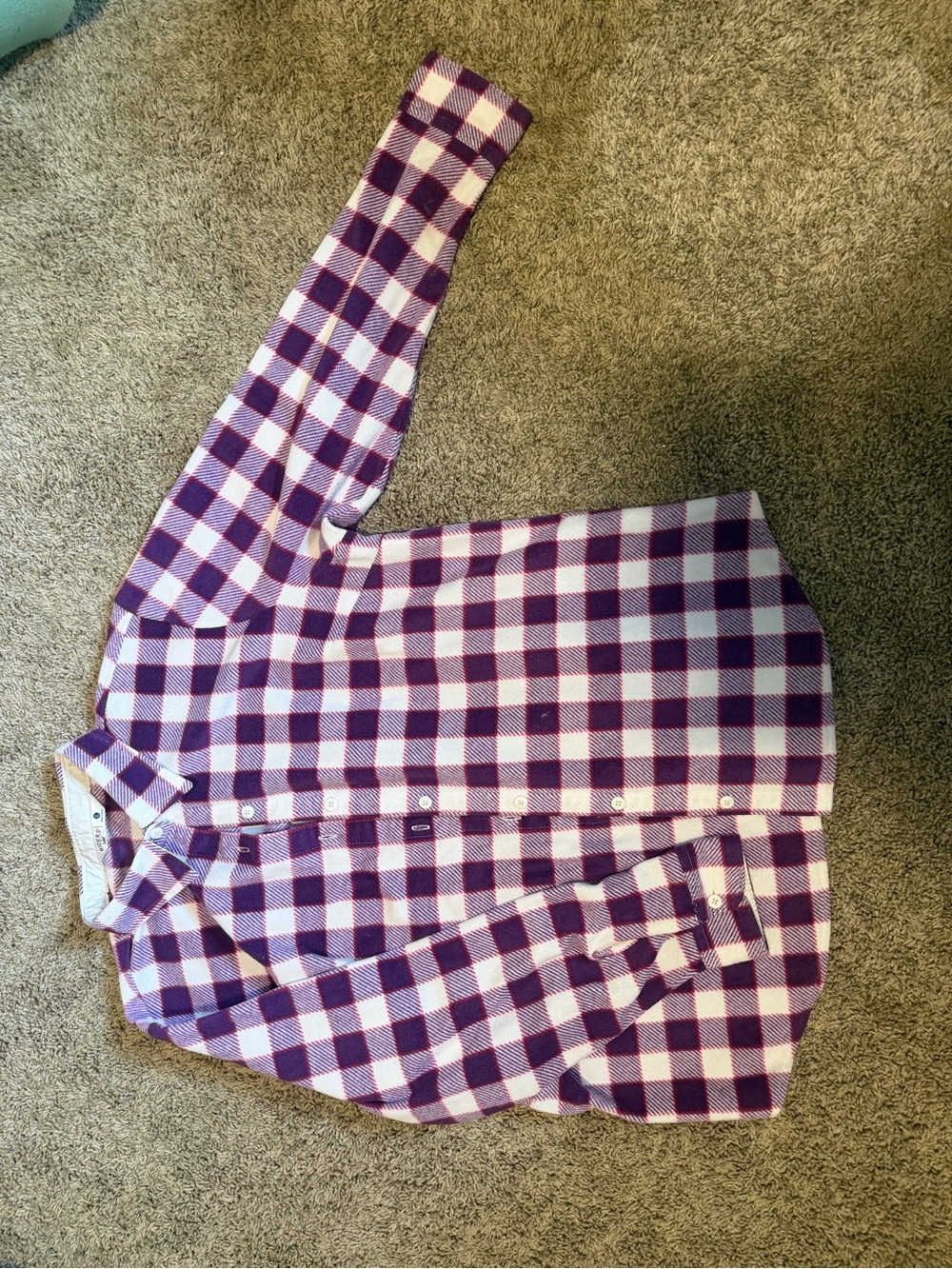 Lee Purple and White Plaid Flannel Shirt